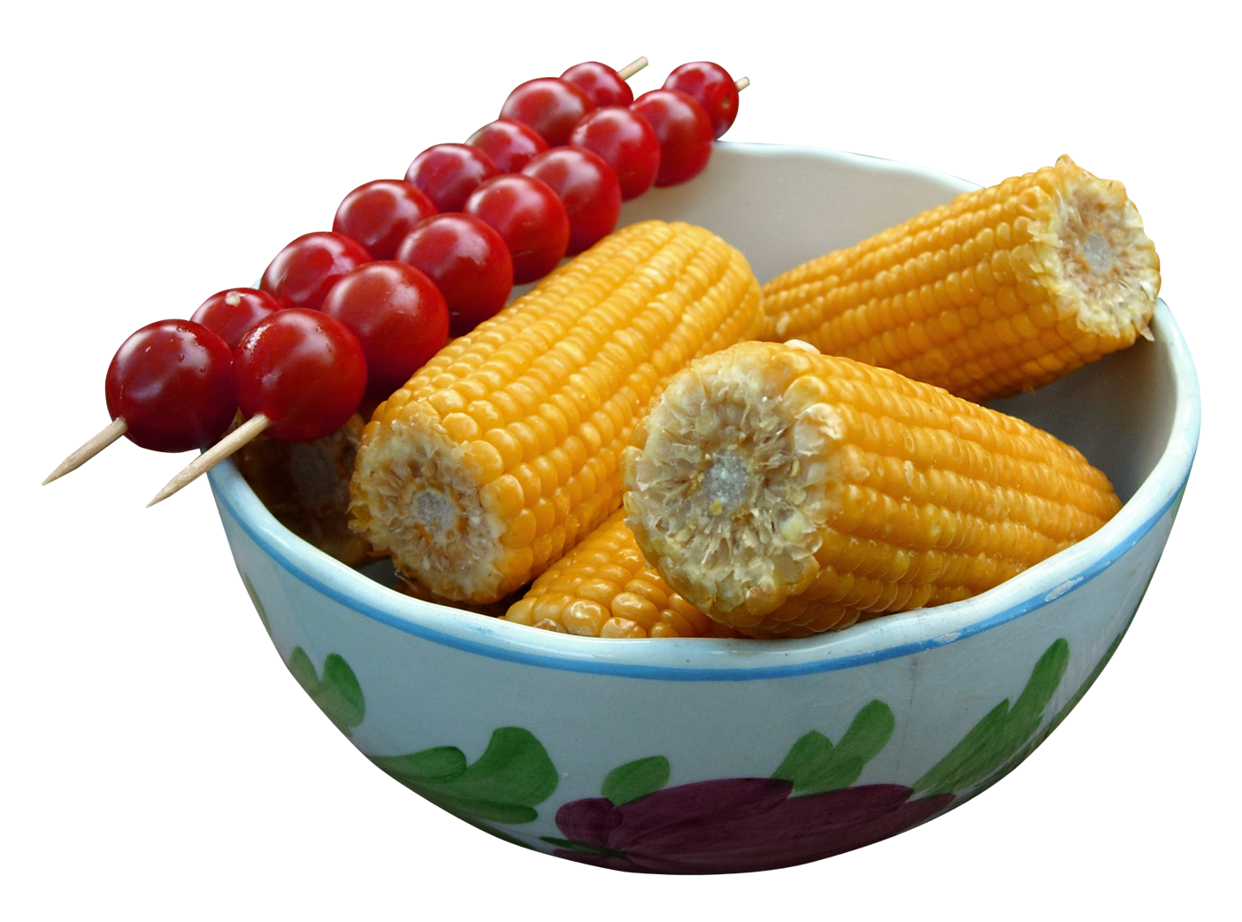 Cornand Tomatoesin Bowl PNG image