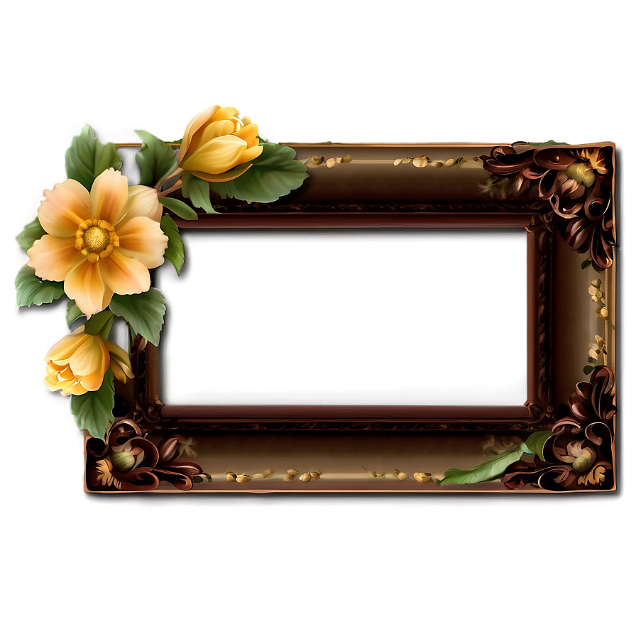 Corner Flower Frame Png Gun PNG image