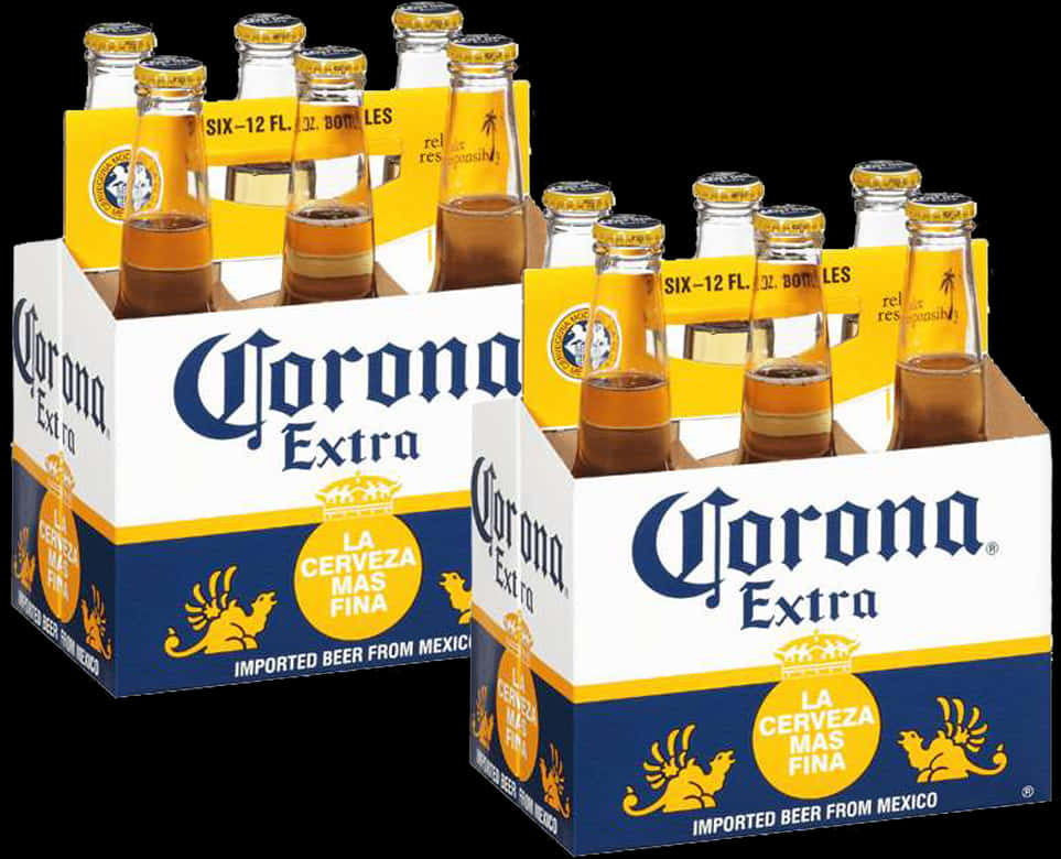 Corona Extra Beer Bottles Pack PNG image