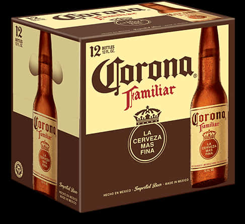 Corona Familiar Beer Boxand Bottle PNG image