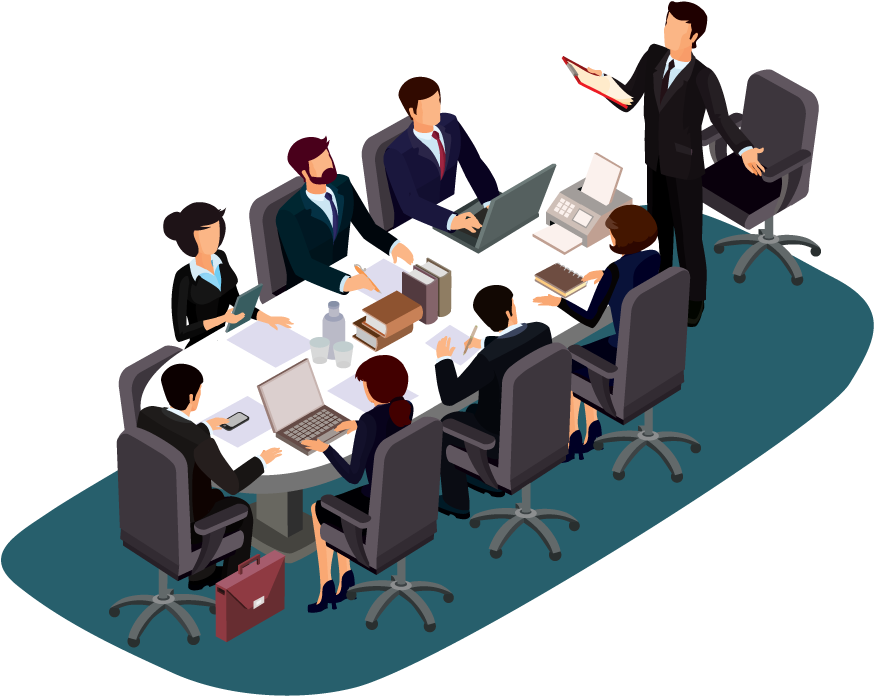 Corporate Team Meeting Illustration PNG image