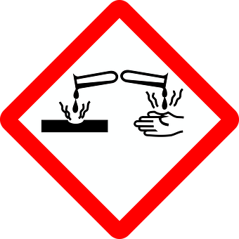 Corrosive Substance Safety Sign PNG image