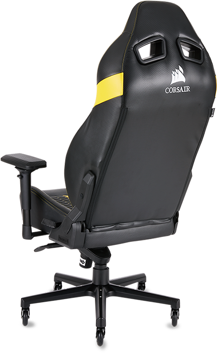 Corsair Gaming Chair Black Yellow PNG image