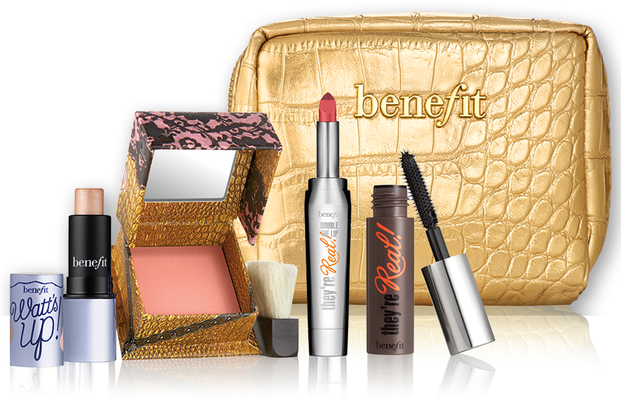 Cosmetic Collection Golden Case PNG image