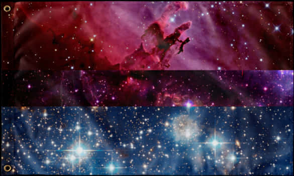 Cosmic Bisexual Flag Interpretation PNG image