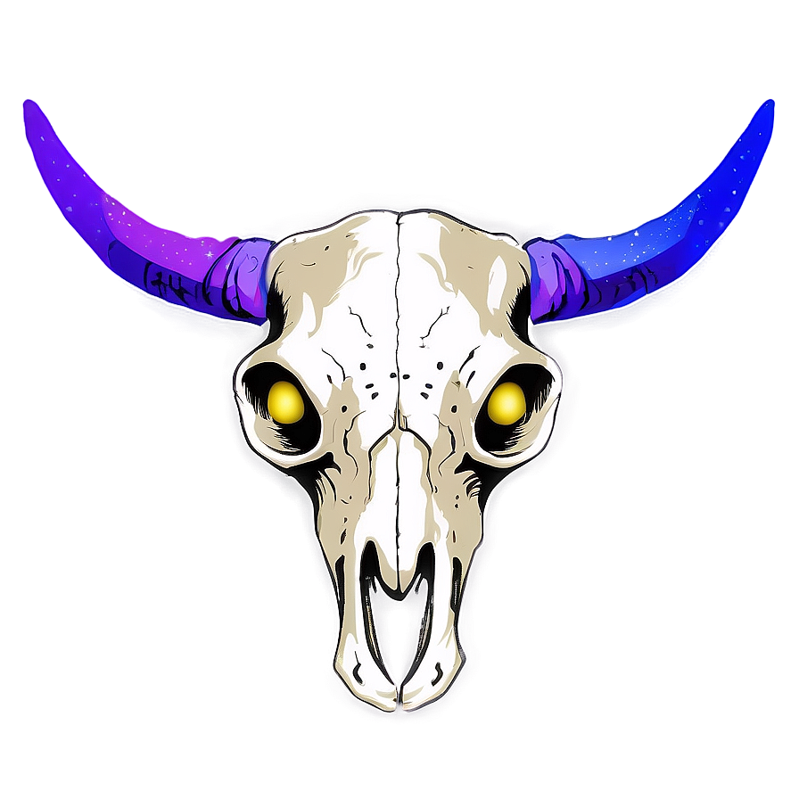 Cosmic Cow Skull Png 06132024 PNG image