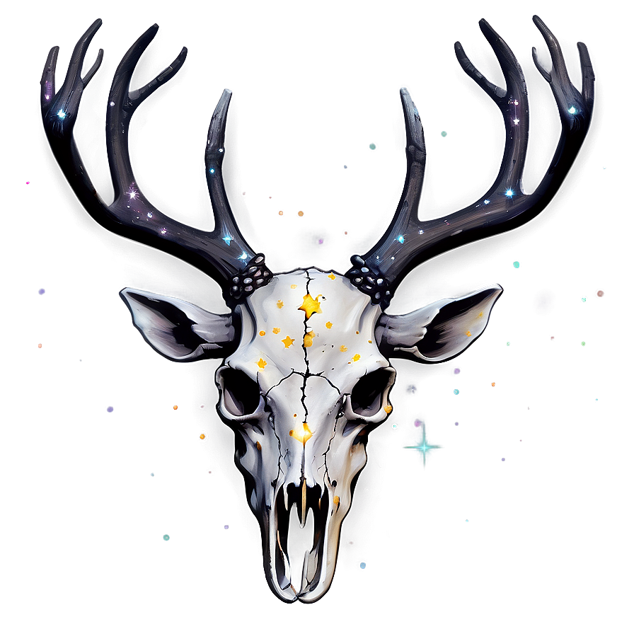 Cosmic Deer Skull With Galaxies Png Ioc PNG image