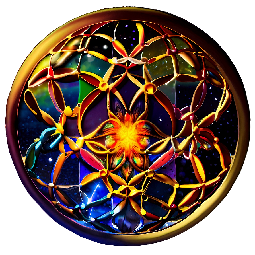 Cosmic Flower Of Life Illustration Png 06252024 PNG image