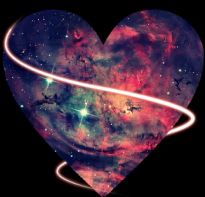 Cosmic Heart Nebula Galaxy PNG image
