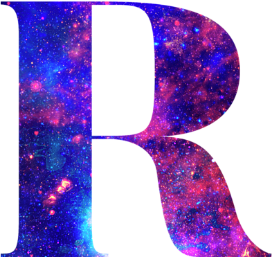 Cosmic Letter R Design PNG image