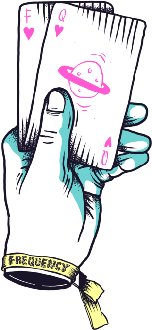 Cosmic Tarot Card Hand Illustration PNG image