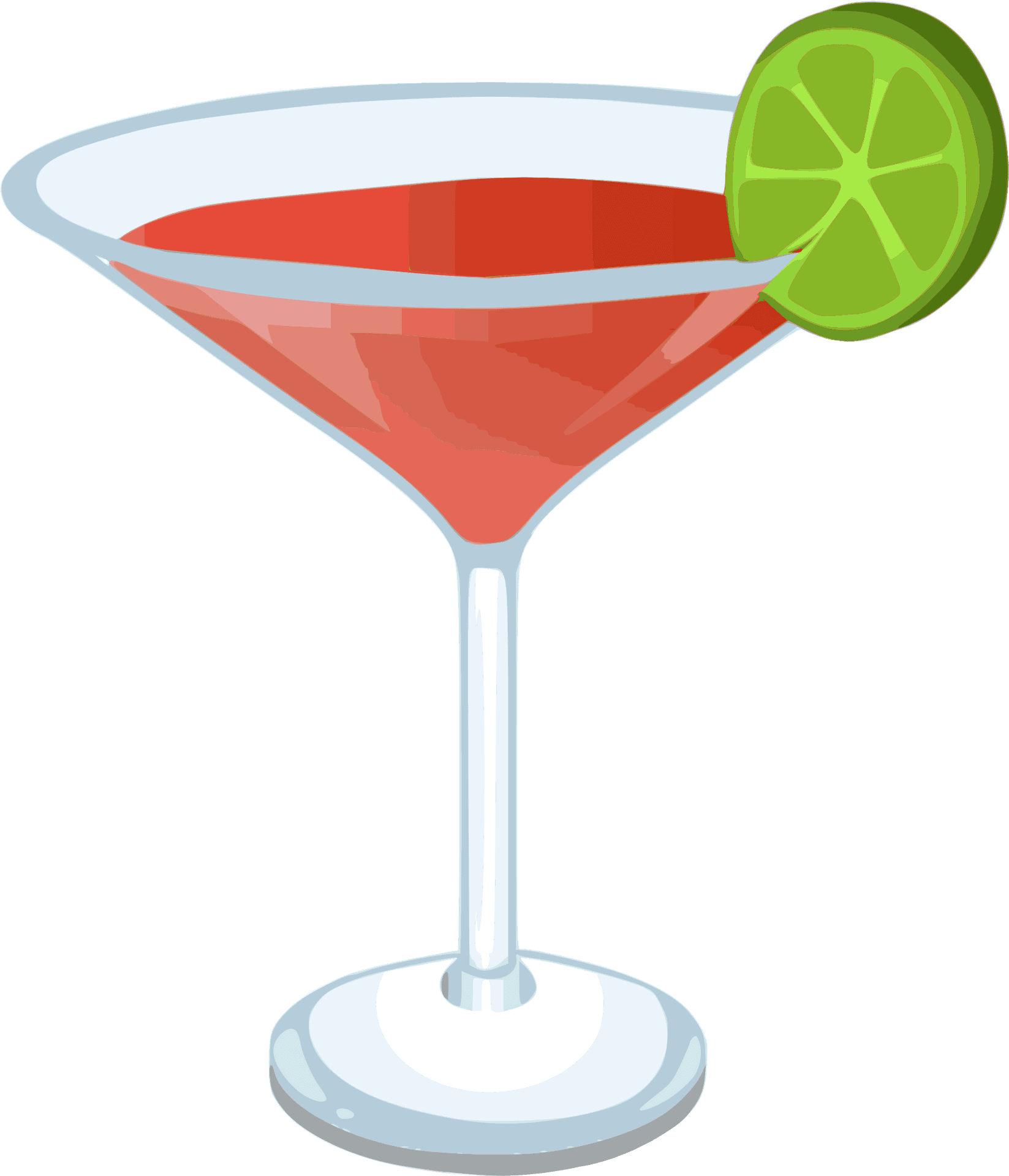 Cosmopolitan Cocktailwith Lime Garnish PNG image