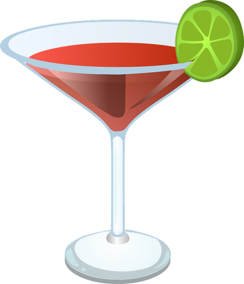 Cosmopolitan Martiniwith Lime Garnish PNG image