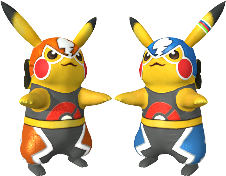 Cosplay Pikachu Duo3 D Render PNG image