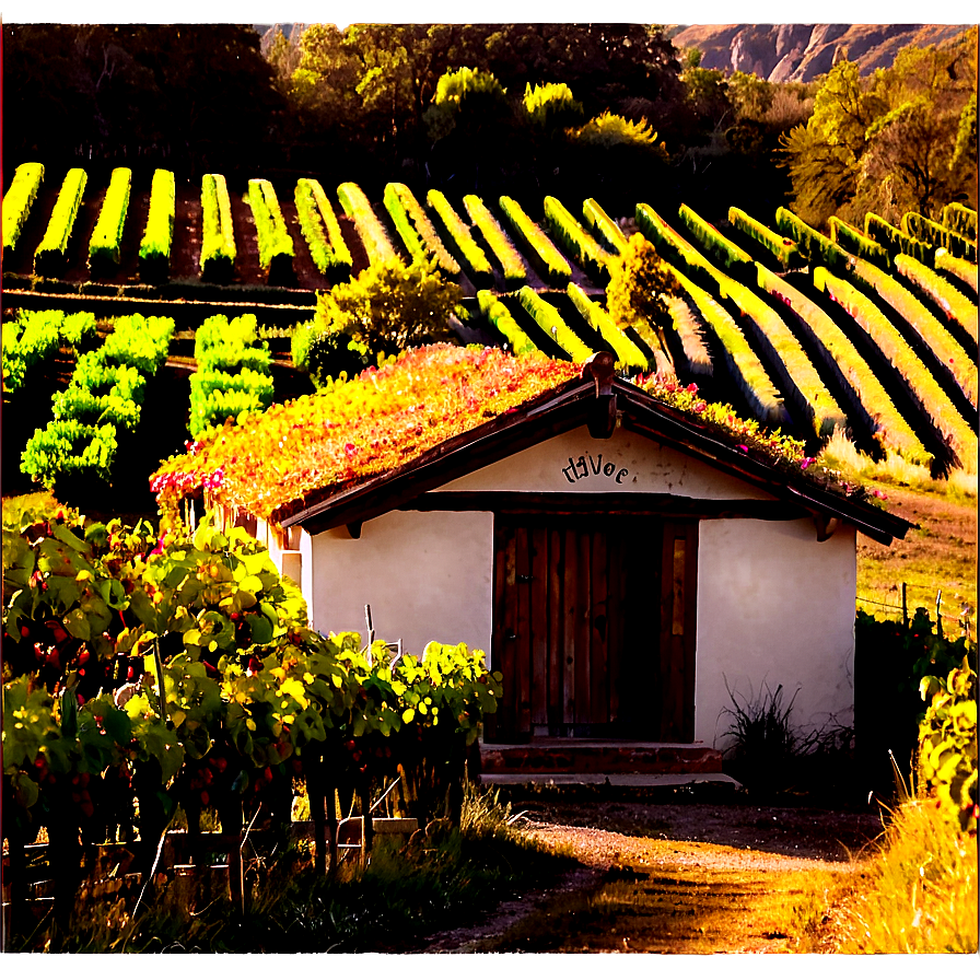 Cottage In A Vineyard Png Rte PNG image