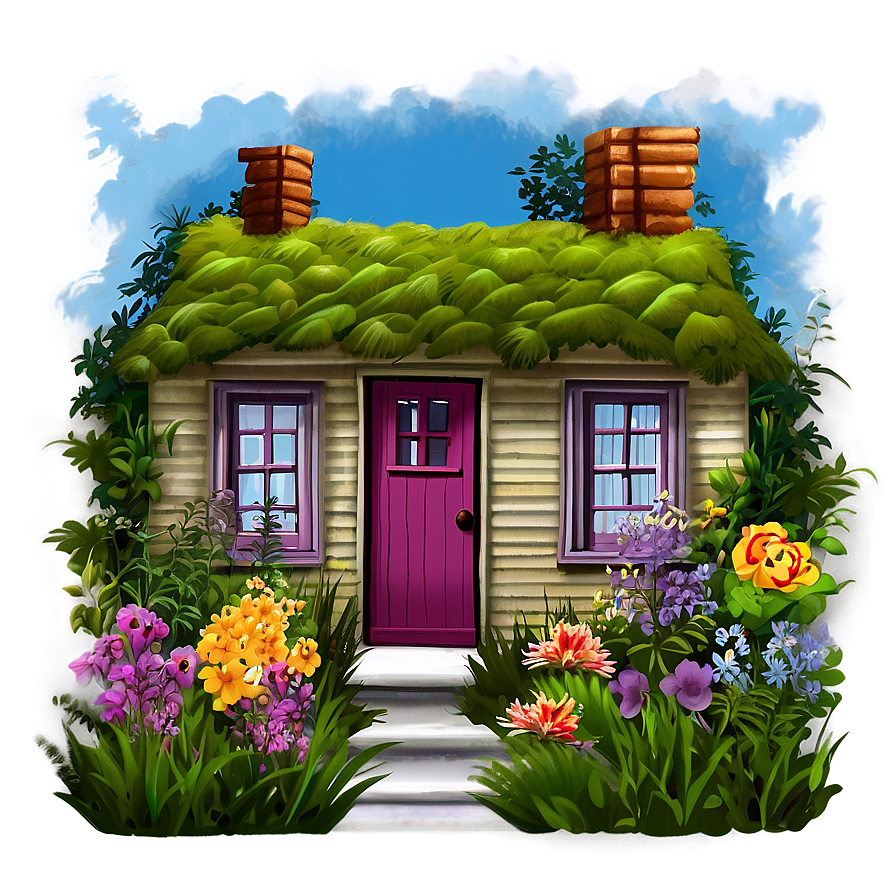 Cottage In Full Bloom Png 77 PNG image