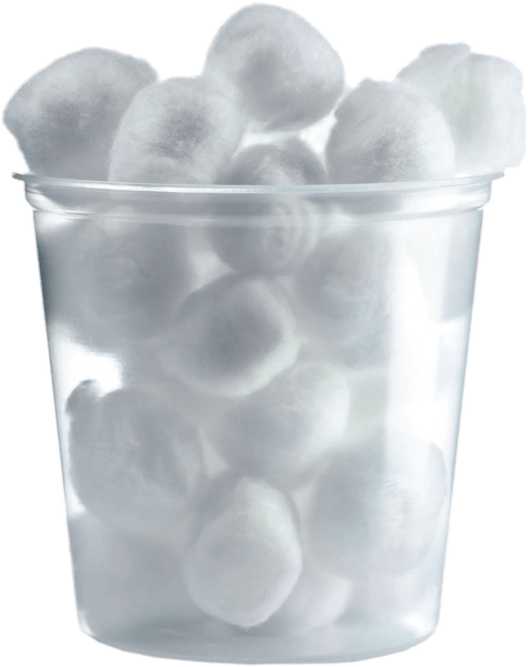 Cotton Ballsin Clear Container PNG image