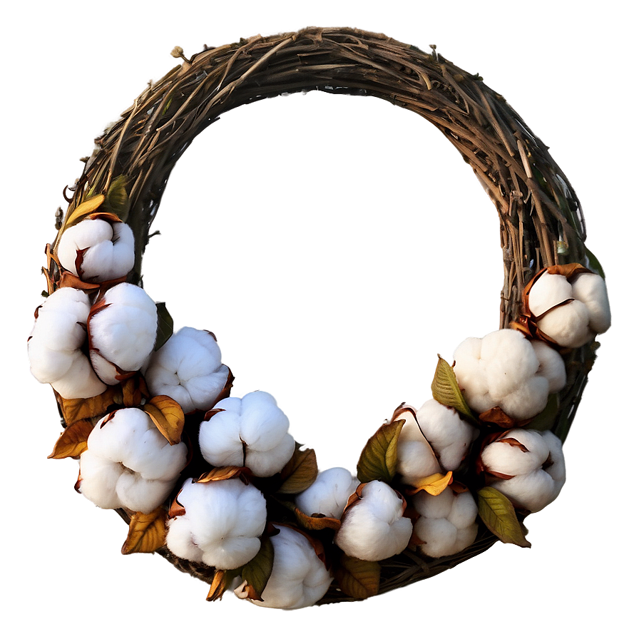 Cotton Boll Wreath Png 41 PNG image