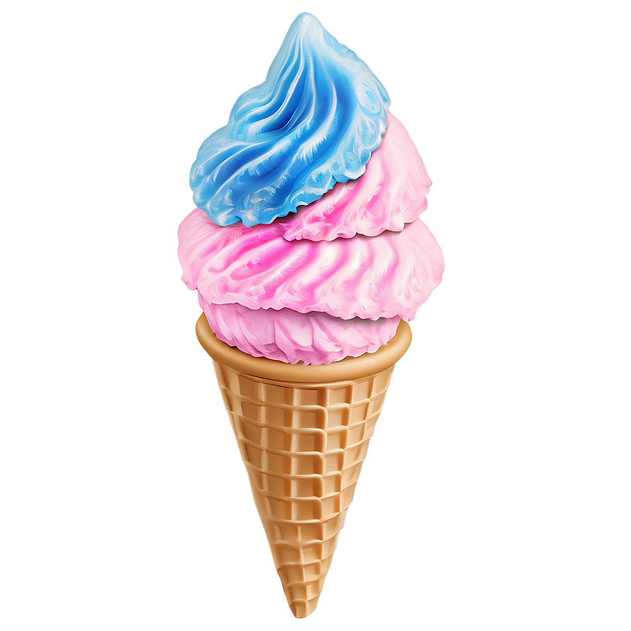 Cotton Candy Waffle Cone Png 86 PNG image