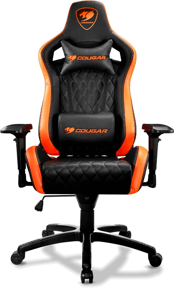 Cougar Gaming Chair Black Orange PNG image