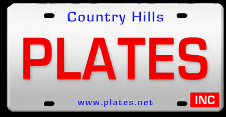 Country Hills Plates License Plate Mockup PNG image