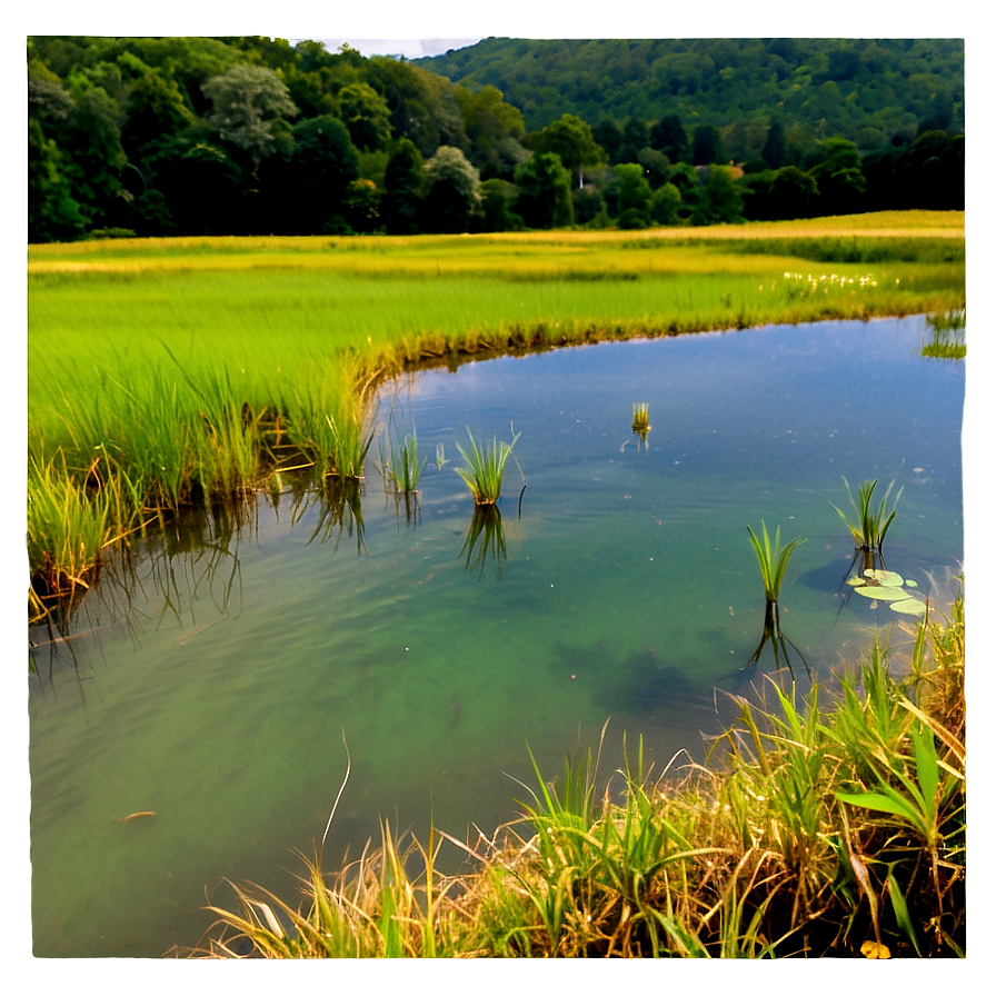 Country Pond Scenery Png Fys82 PNG image