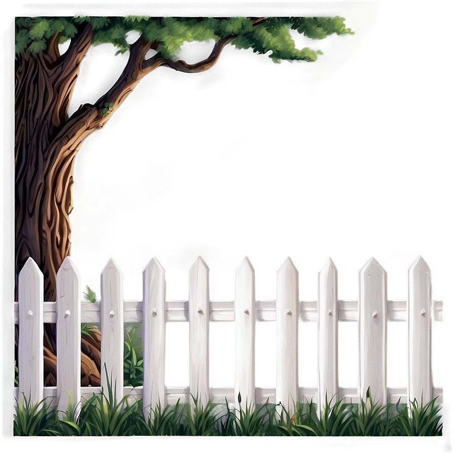 Country Style White Fence Png Bml PNG image