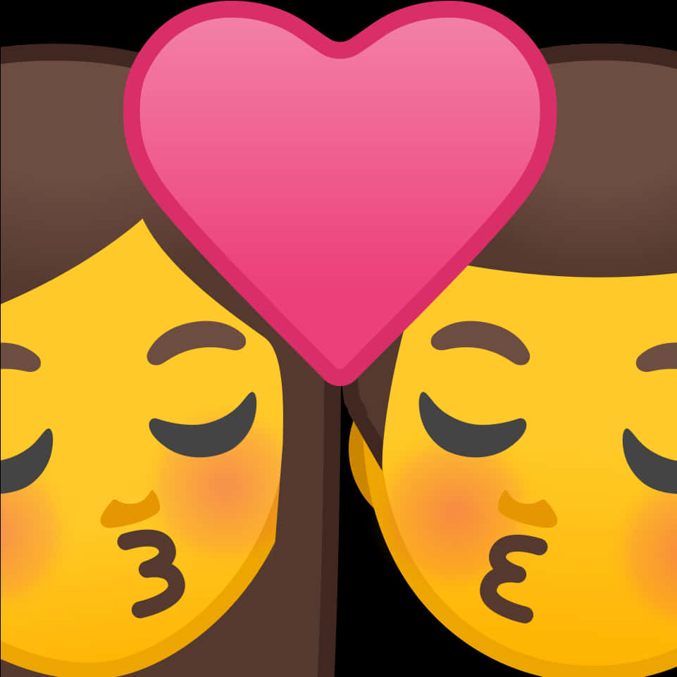 Couple Kissing Heart Emoji PNG image