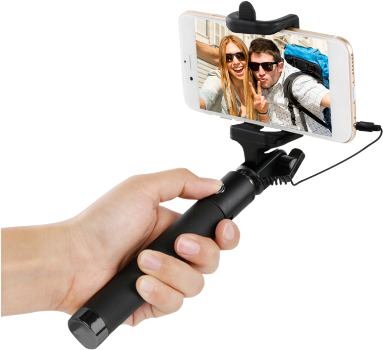 Couple Selfie With Smartphone Monopod PNG image