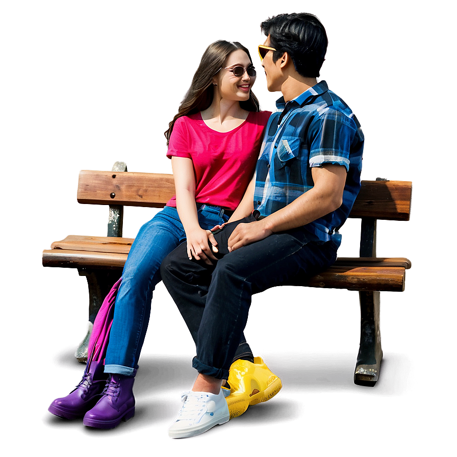 Couple Sitting On Bench Png 11 PNG image