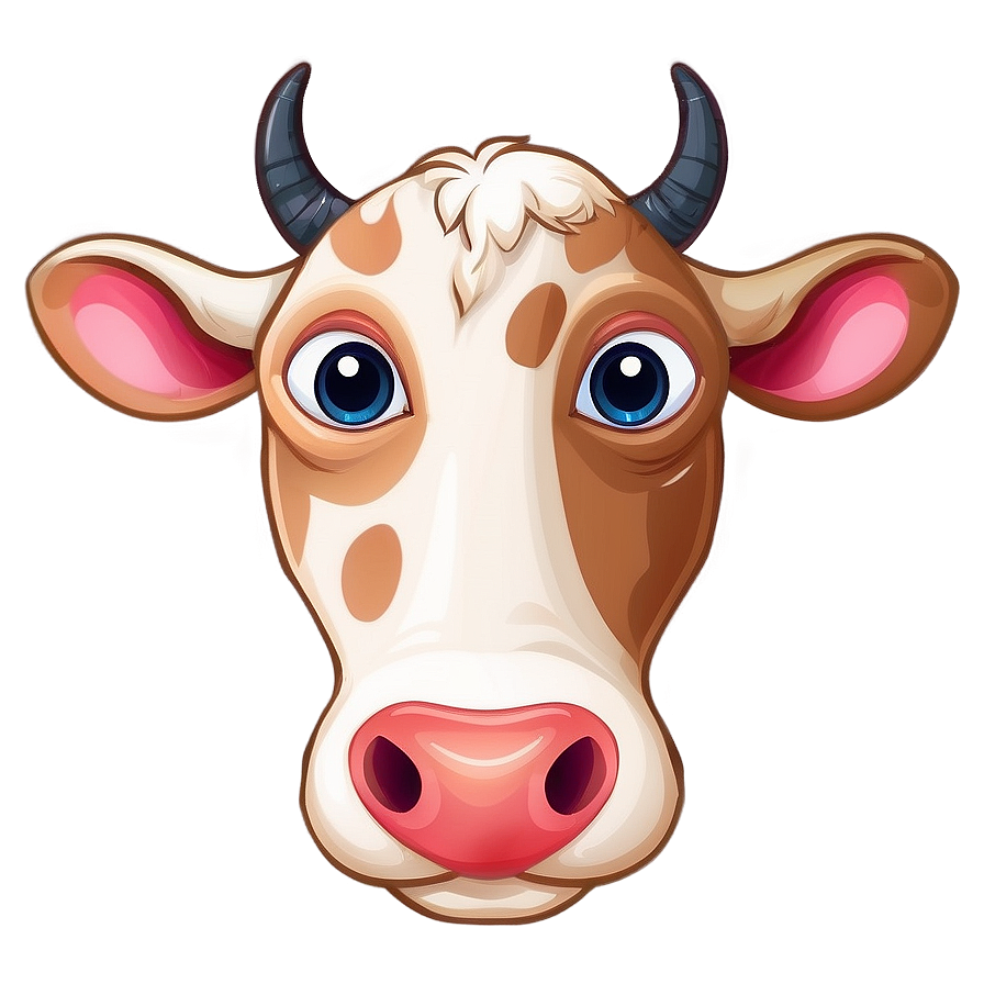 Cow Face Cute Clipart Png Vdu15 PNG image