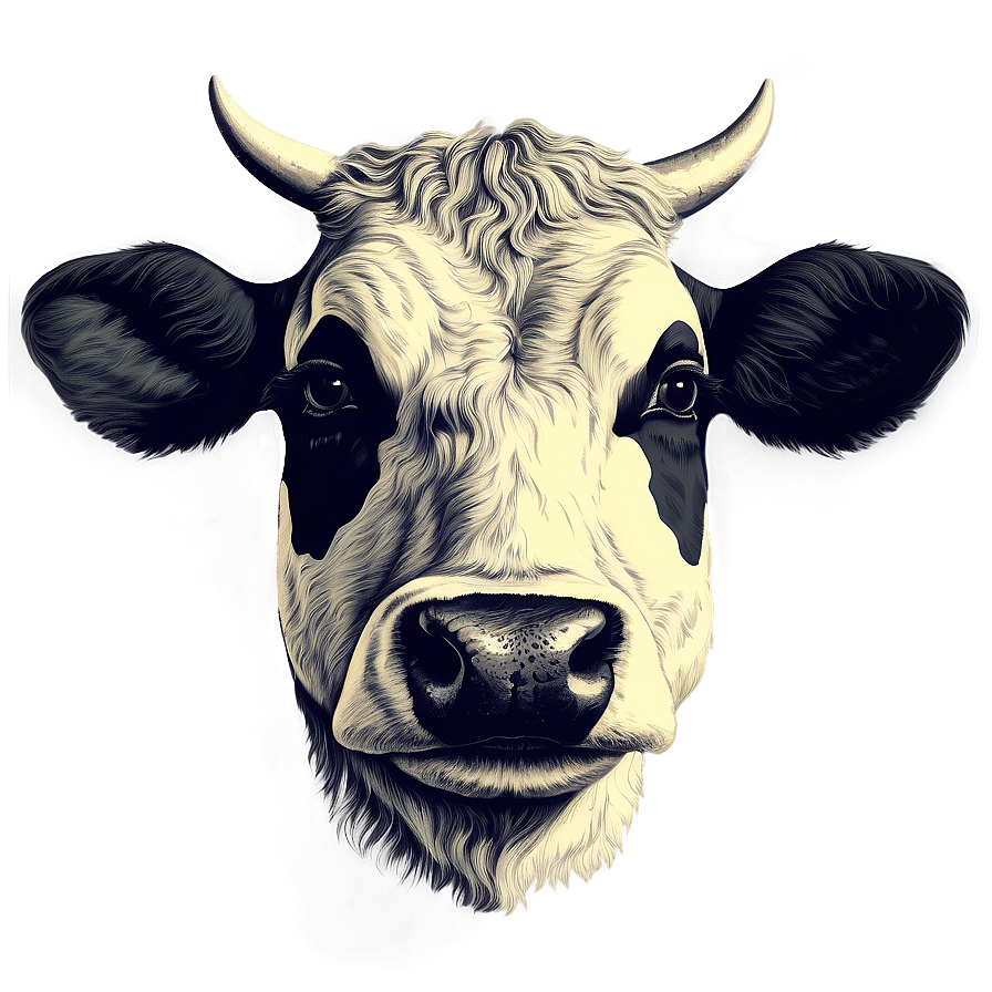 Cow Head Engraving Png 57 PNG image