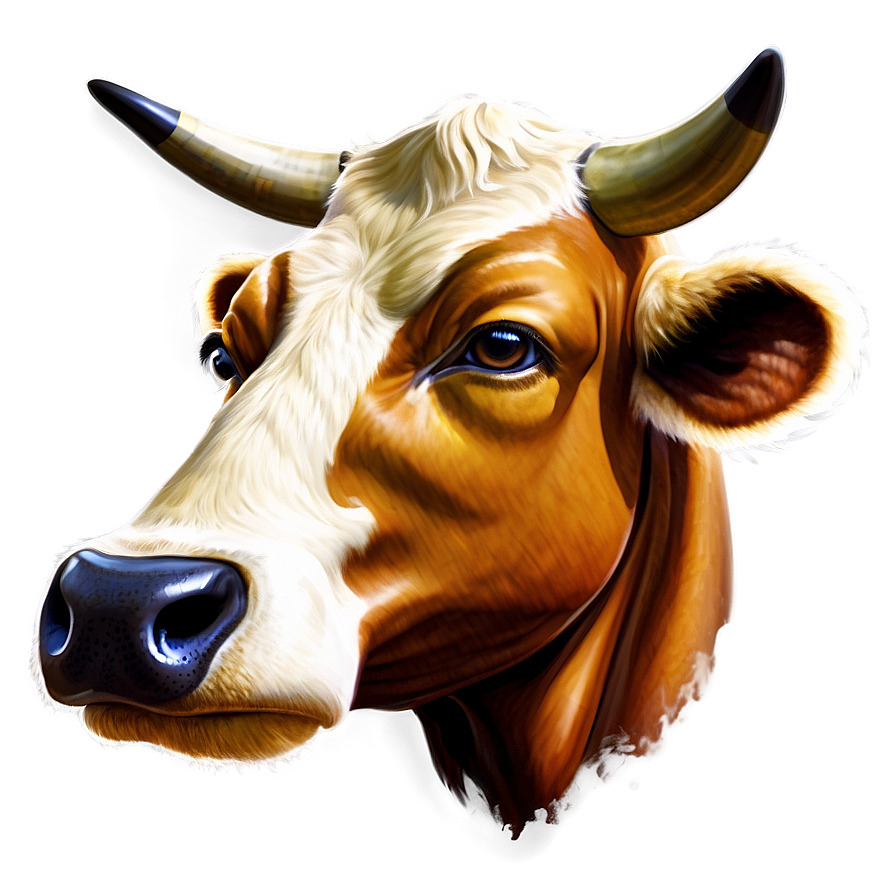 Cow Head Illustration Png 06212024 PNG image