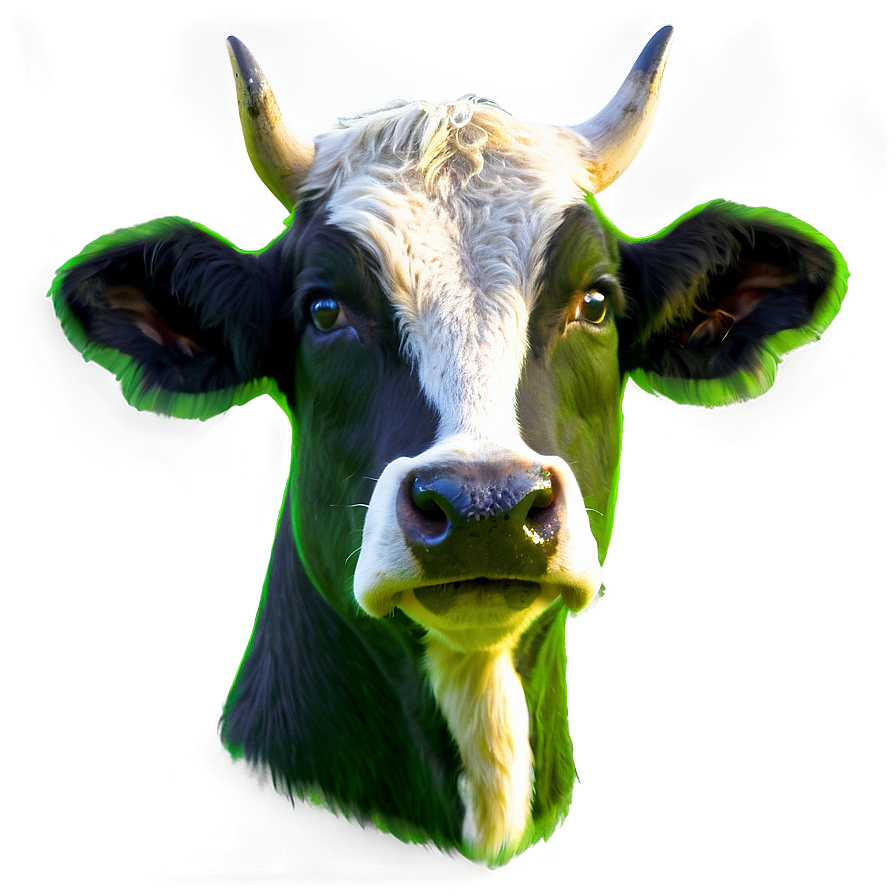 Cow Head On Green Background Png 06212024 PNG image