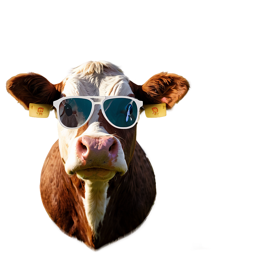 Cow Head With Sunglasses Png Olu PNG image