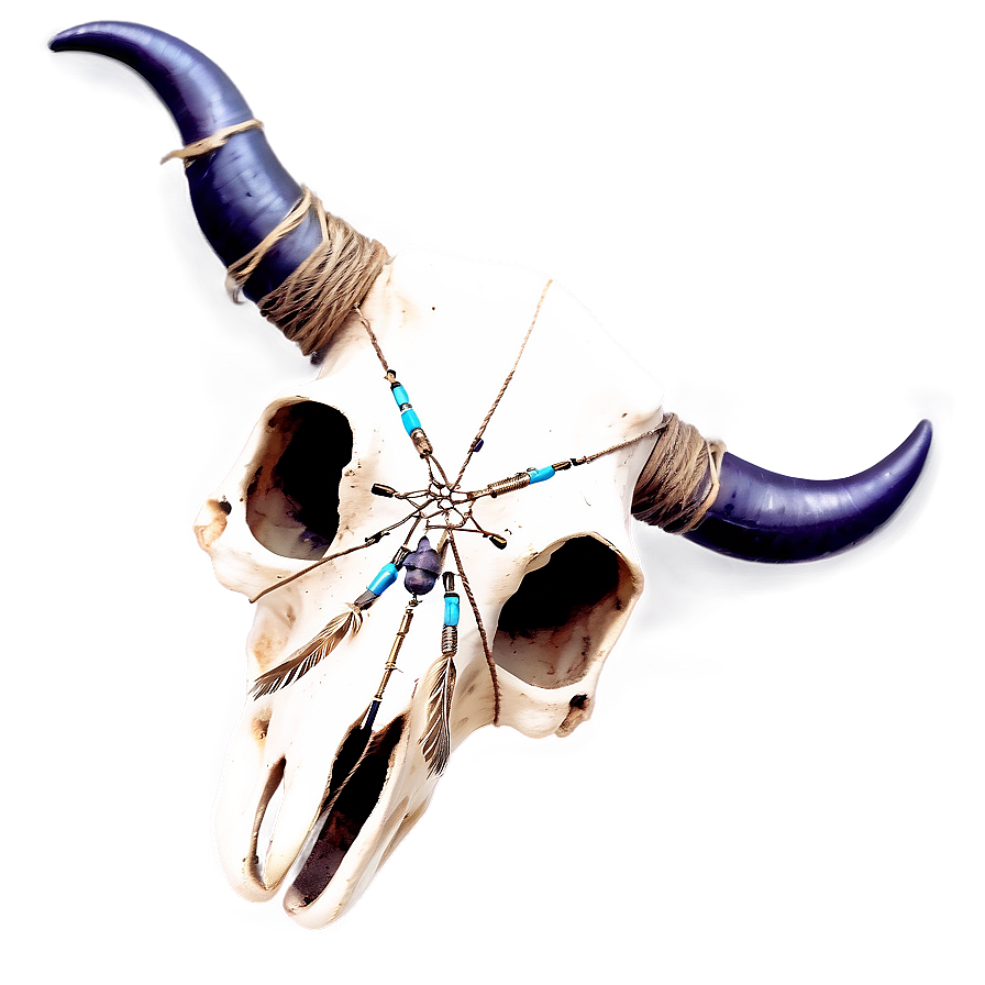 Cow Skull With Dreamcatcher Png 4 PNG image