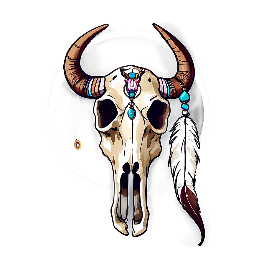 Cow Skull With Dreamcatcher Png 83 PNG image