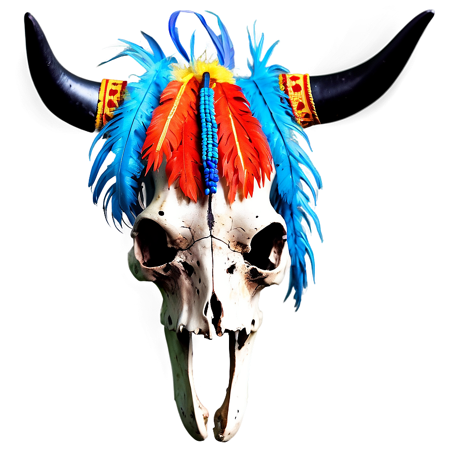 Cow Skull With Indian Headdress Png Ajo63 PNG image