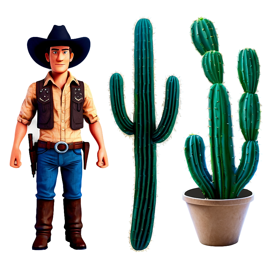 Cowboy And Cactus Png Yxf2 PNG image