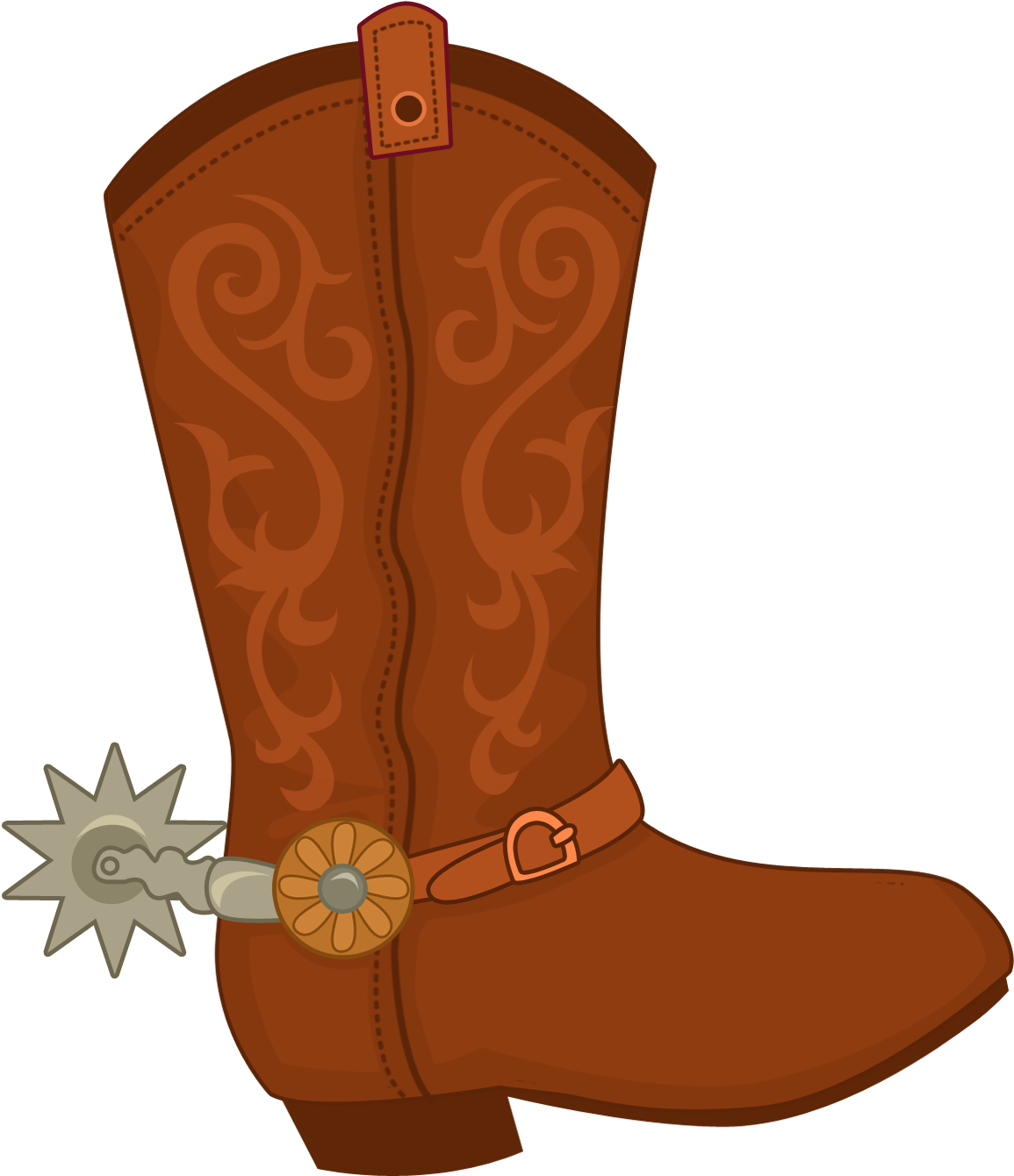 Cowboy Bootwith Spur Illustration PNG image