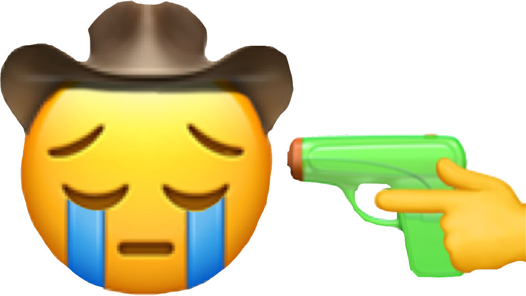 Cowboy Emoji Sadness Gunpoint PNG image