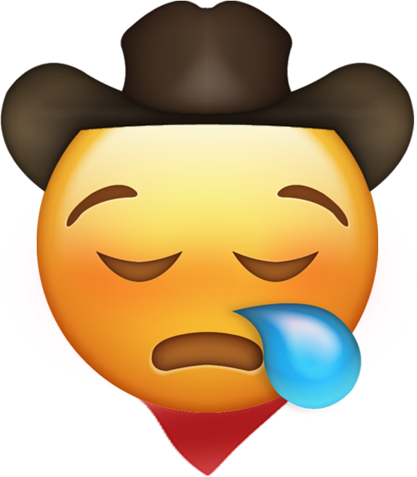 Cowboy Hat Face Emoji PNG image