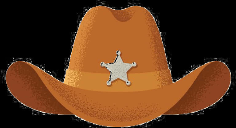 Cowboy Hatwith Star Badge PNG image