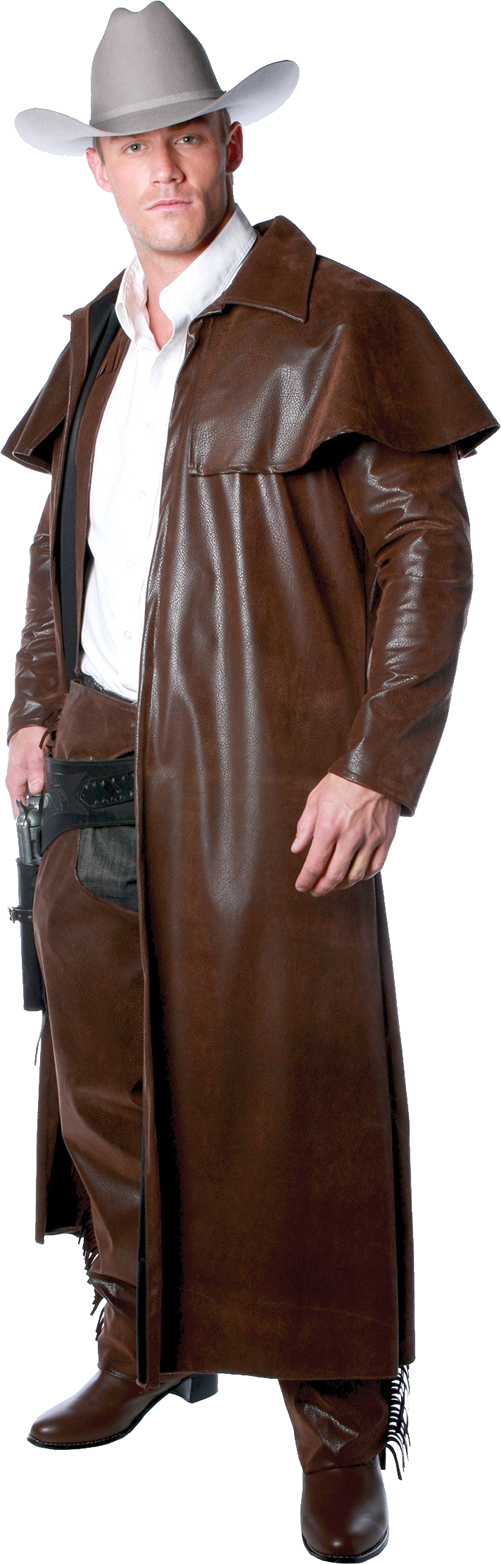 Cowboyin Brown Duster Coat PNG image