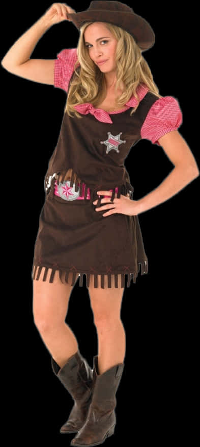 Cowgirl Costume Western Theme Outfit PNG image