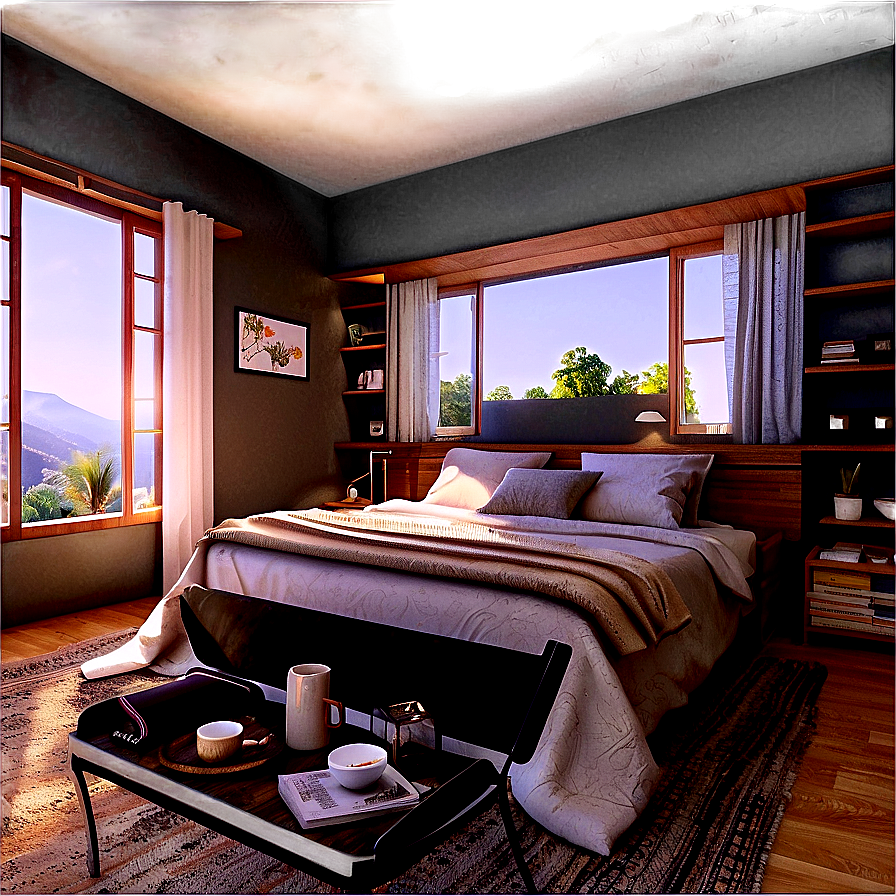 Cozy Airbnb Room Png 06202024 PNG image