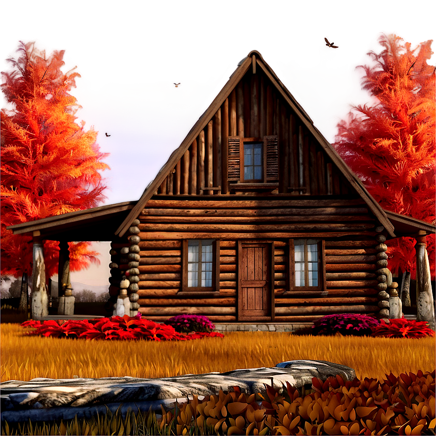 Cozy Autumn Cabin Png 75 PNG image