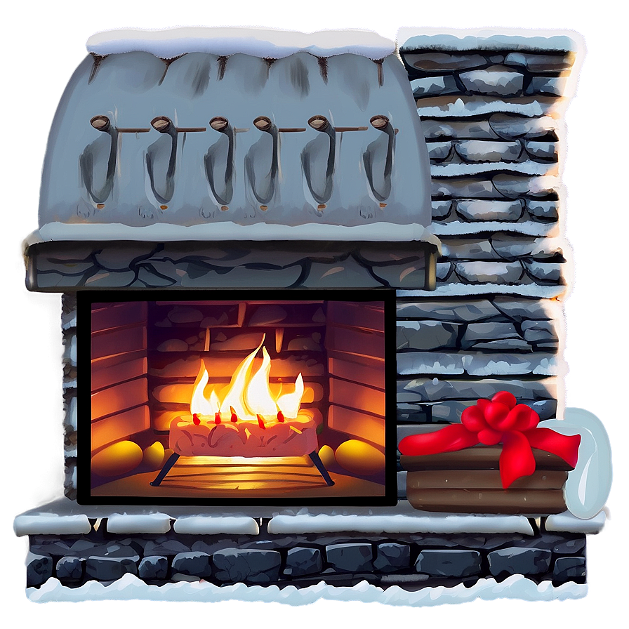 Cozy Christmas Eve Fireplace Png 06252024 PNG image