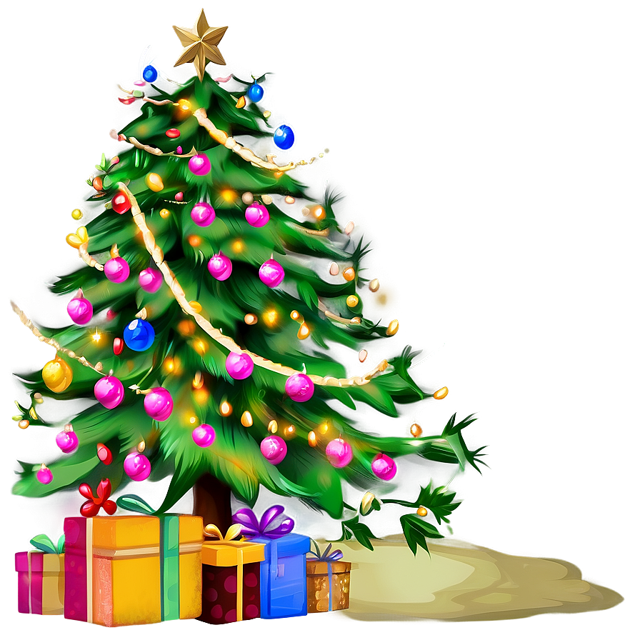 Cozy Christmas Tree Png Dtw PNG image