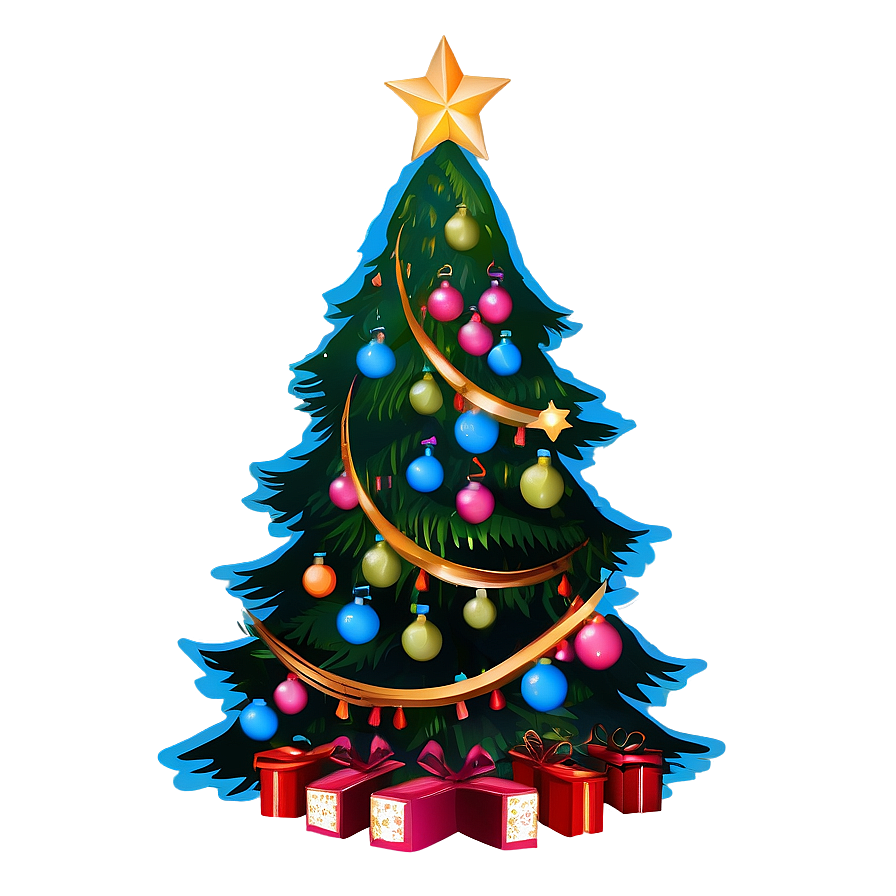 Cozy Christmas Tree Silhouette Png 06132024 PNG image